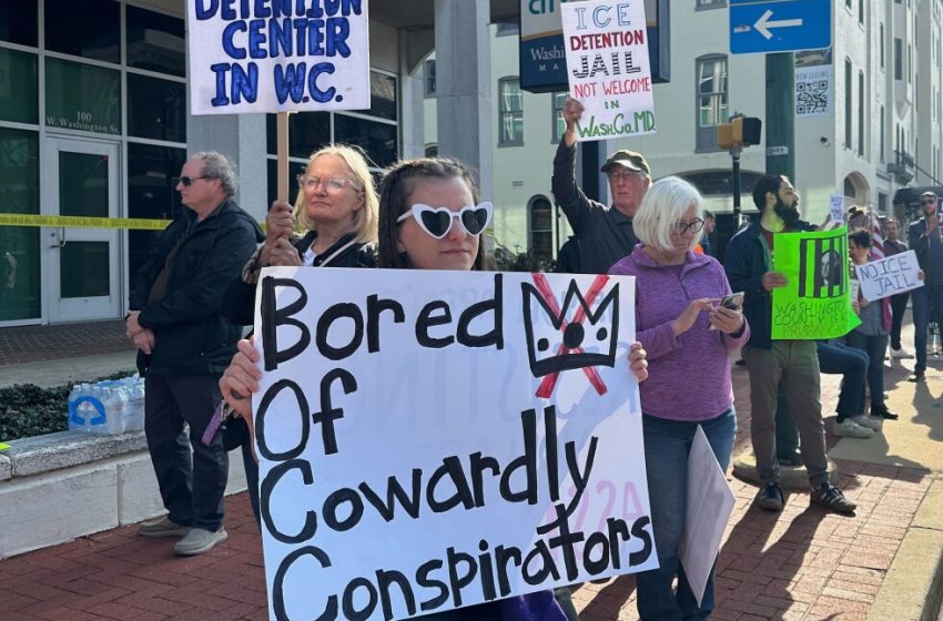  Protesters rally against planned Maryland ICE facility