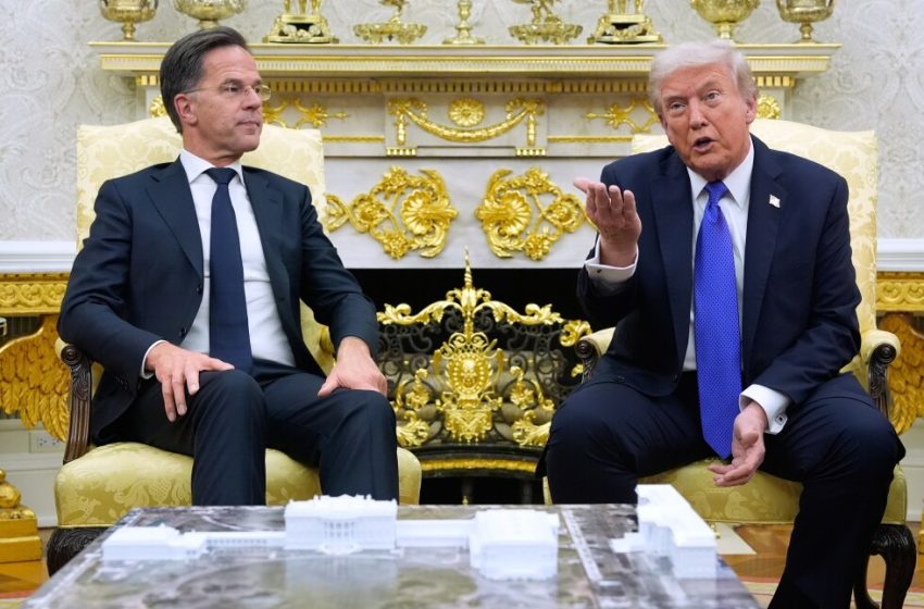  Trump meets NATO leader Rutte as he ponders quitting the alliance